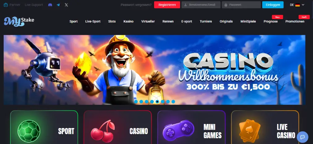 MyStake Casino Screen